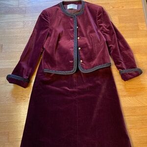 Vintage Jaeger dark purple velvet suit